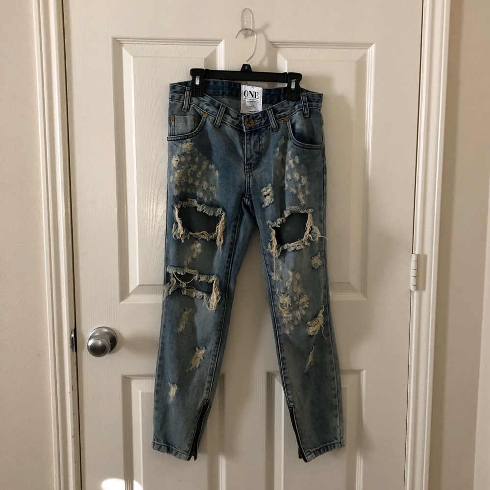 One Teaspoon Trashed Free Birds jeans